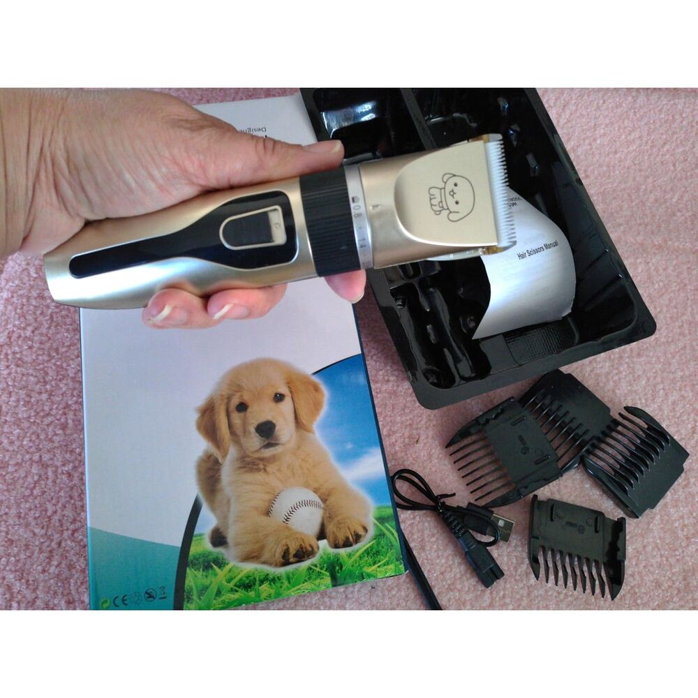 NEW Rechargeable Pet Grooming Clippers with 4 Guide Combs – Gold